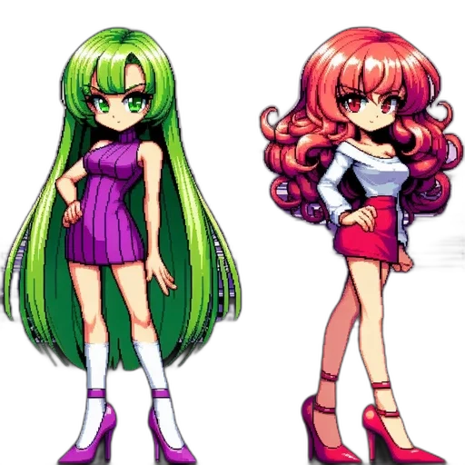 pixel art, anime, concept art, vaporwave transparent PNG cut-out