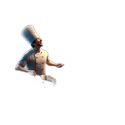 food, staff, hat, 3d render transparent PNG cut-out