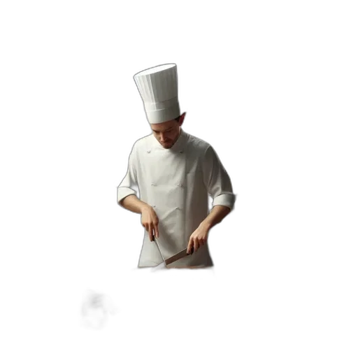 staff, food, hat, jacket transparent PNG cut-out