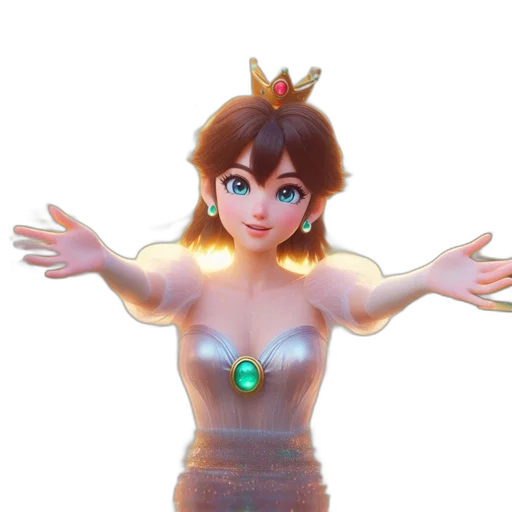 dress, crown, jewelry, staff transparent PNG cut-out