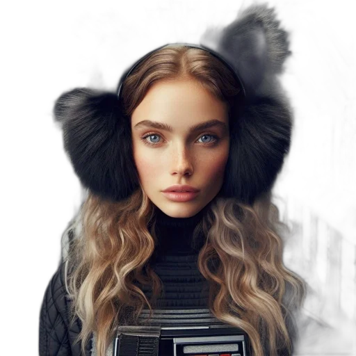 jacket, hat, hair, face transparent PNG cut-out