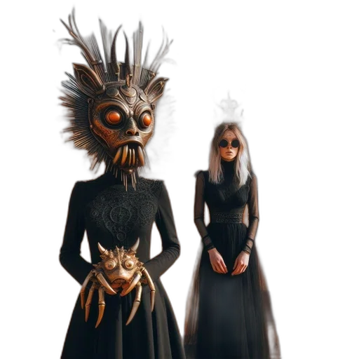 mask, crown, dress, jewelry transparent PNG cut-out