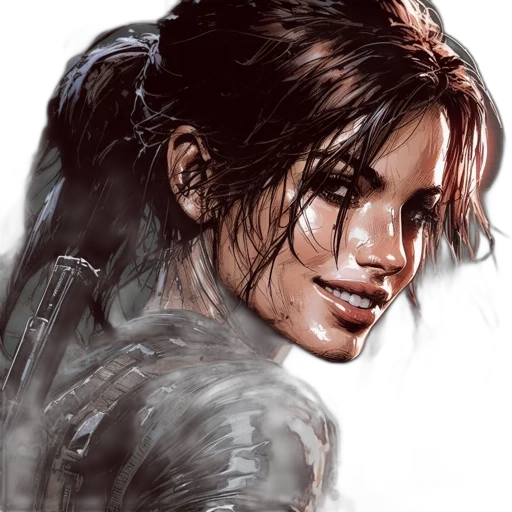 face, concept art, comic book art, photorealistic transparent PNG cut-out