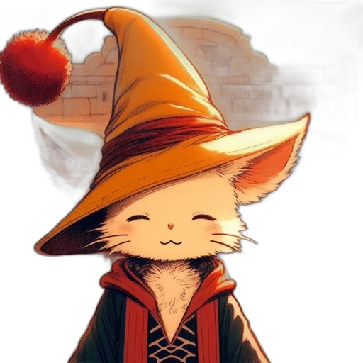 staff, hat, mask, fantasy art transparent PNG cut-out