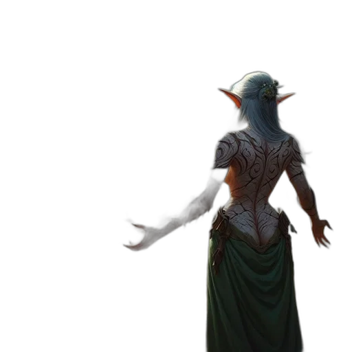 dragon, staff, dress, creature transparent PNG cut-out