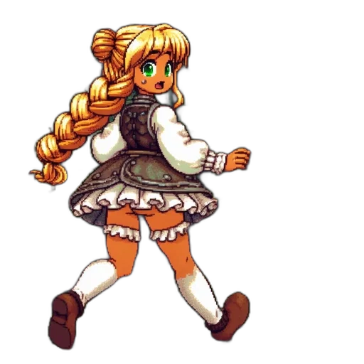 dress, staff, pixel art, anime transparent PNG cut-out