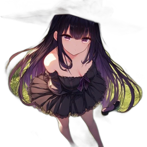dress, creature, hair, flower transparent PNG cut-out