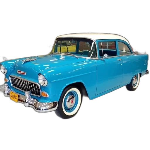 car, blue, vintage, white transparent PNG cut-out