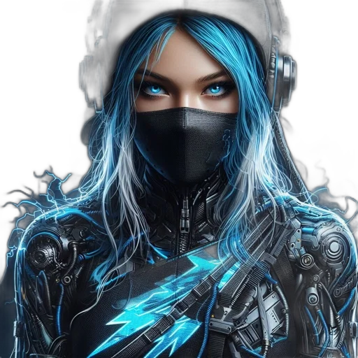 mask, face, robot, cyberpunk transparent PNG cut-out
