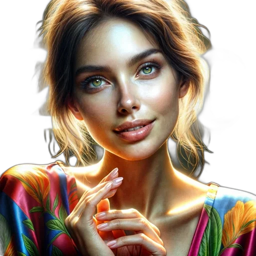 jewelry, face, dress, photorealistic transparent PNG cut-out