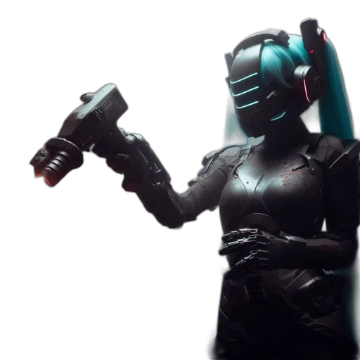 robot, weapon, staff, mask transparent PNG cut-out
