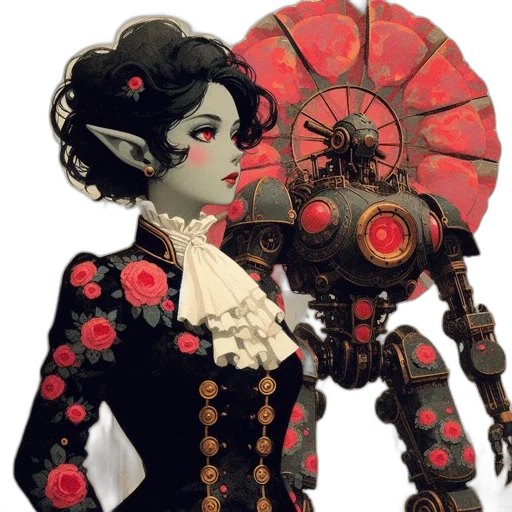 robot, concept art, fantasy art, comic book art transparent PNG cut-out