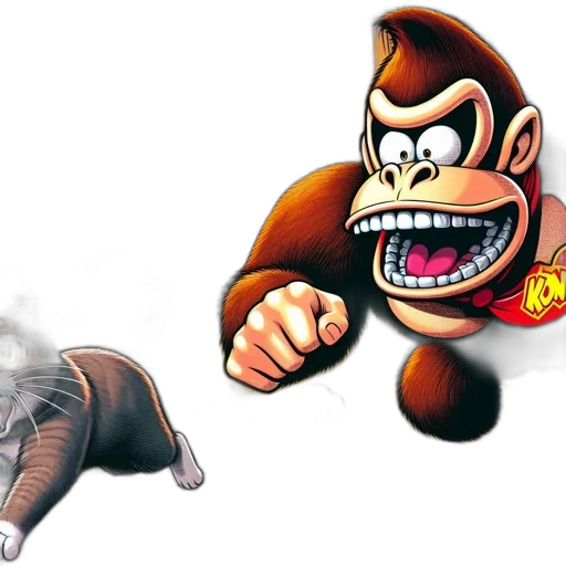 concept art, 3d render, gorilla, gray transparent PNG cut-out