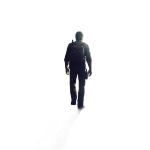 robot, staff, jacket, creature transparent PNG cut-out