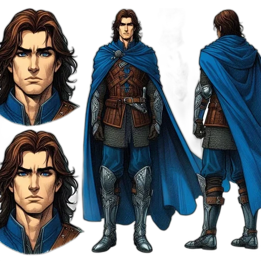 concept art, comic book art, fantasy art, blue transparent PNG cut-out