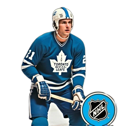 vintage, hockey, card, featuring transparent PNG cut-out