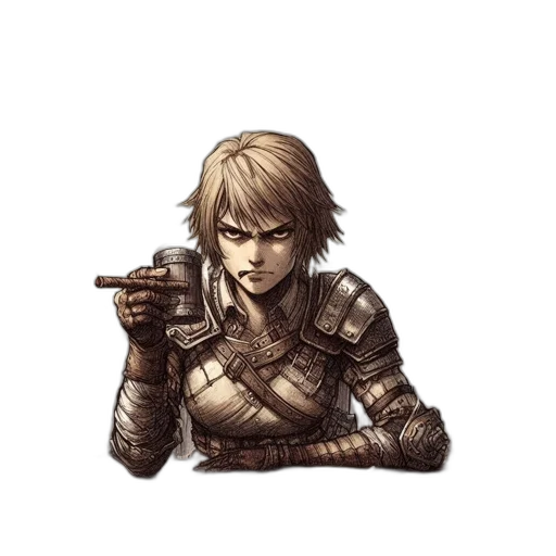 weapon, sword, staff, face transparent PNG cut-out