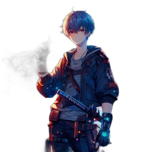 weapon, jacket, staff, sword transparent PNG cut-out