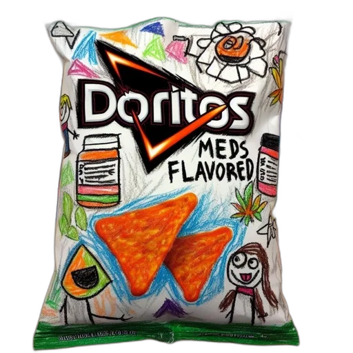 food, photorealistic, doritos, bag transparent PNG cut-out