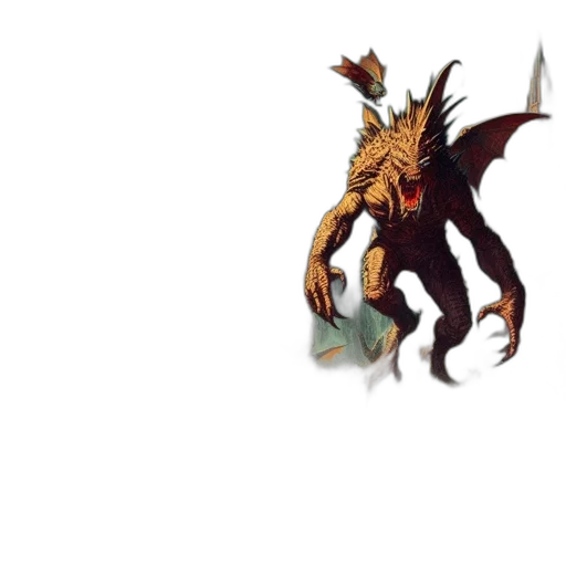 dragon, creature, staff, animal transparent PNG cut-out