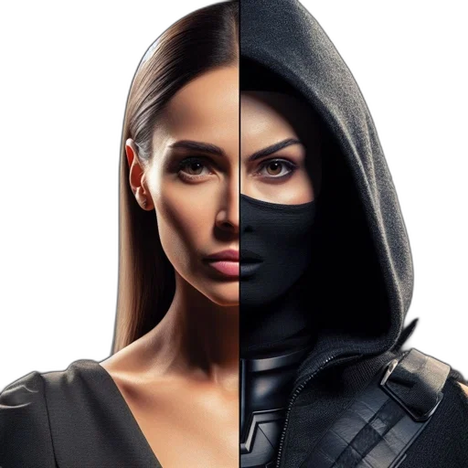 mask, concept art, comic book art, photorealistic transparent PNG cut-out