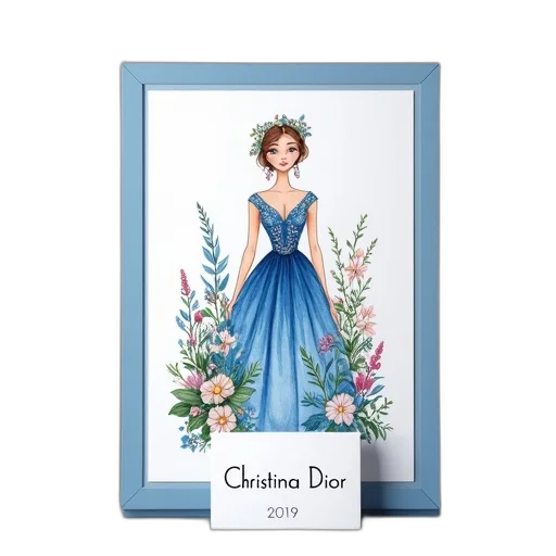 dress, watercolor, photorealistic, blue transparent PNG cut-out
