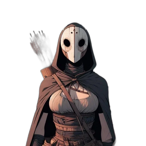 mask, face, dress, weapon transparent PNG cut-out