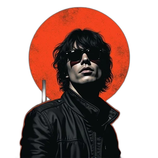 jacket, comic book art, photorealistic, black transparent PNG cut-out