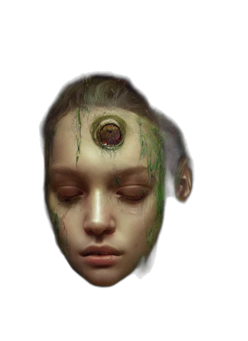 face, mask, creature, crown transparent PNG cut-out