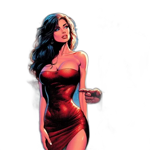 dress, comic book art, concept art, cartoon transparent PNG cut-out