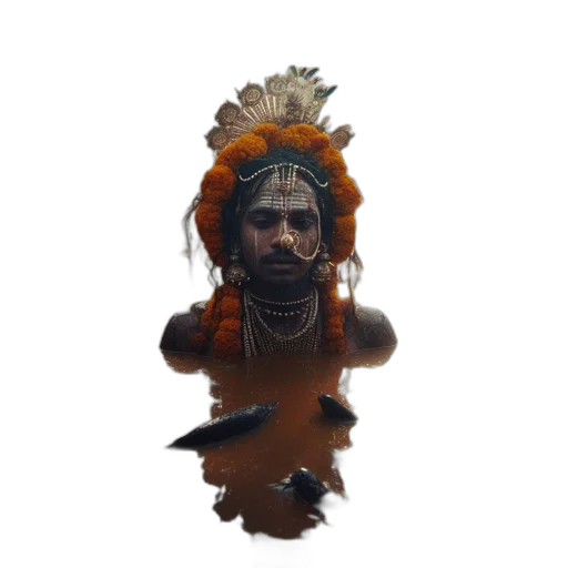 mask, face, crown, staff transparent PNG cut-out
