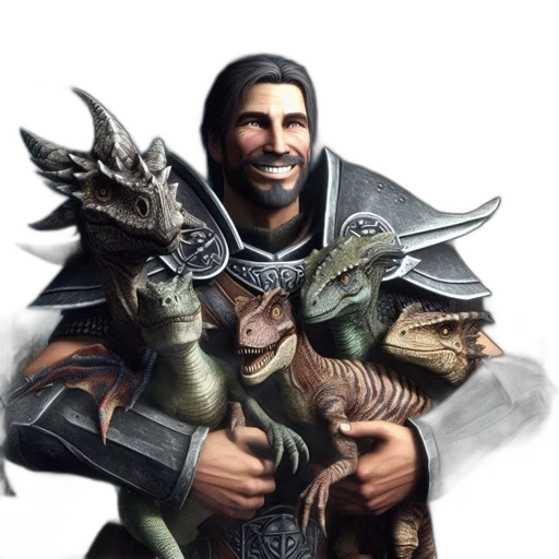 dragon, sword, staff, animal transparent PNG cut-out
