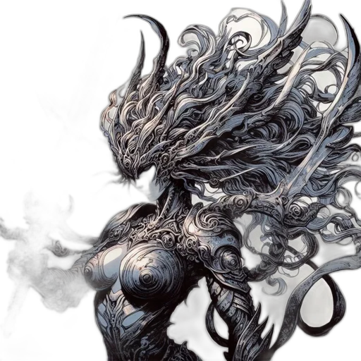 dragon, hair, creature, mask transparent PNG cut-out