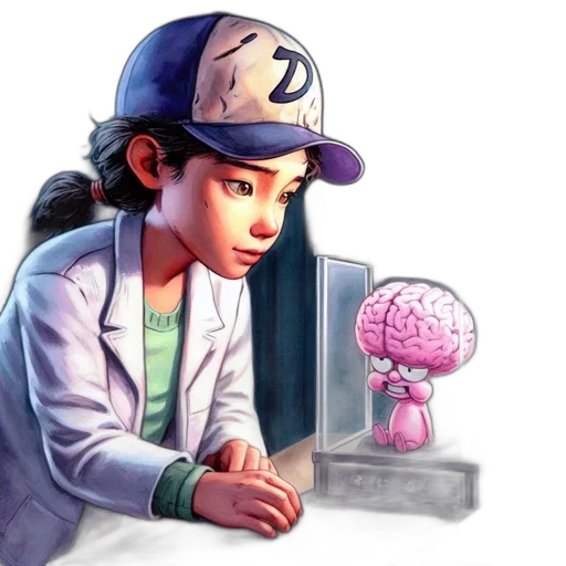 concept art, pixel art, vaporwave, cartoon transparent PNG cut-out