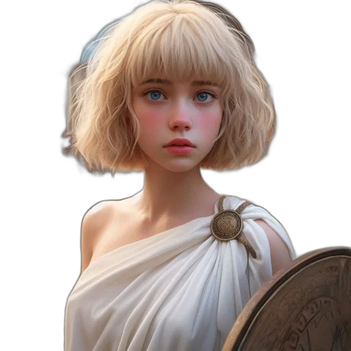 face, dress, sword, hair transparent PNG cut-out