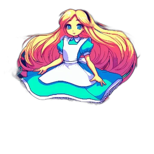 dress, hair, staff, crown transparent PNG cut-out