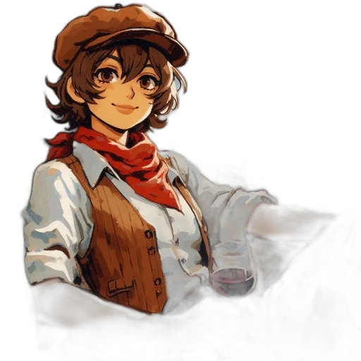 hat, jacket, staff, face transparent PNG cut-out
