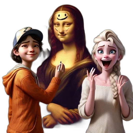 crown, face, cartoon, photorealistic transparent PNG cut-out