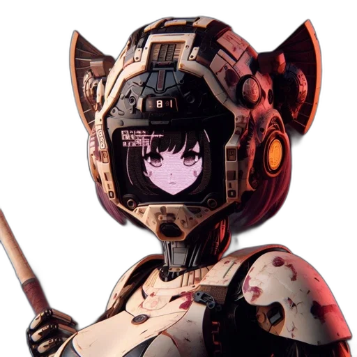 robot, weapon, mask, staff transparent PNG cut-out