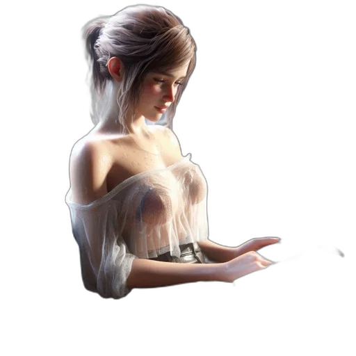 dress, staff, face, jewelry transparent PNG cut-out