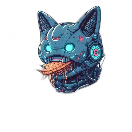 creature, robot, cyberpunk, pixel art transparent PNG cut-out