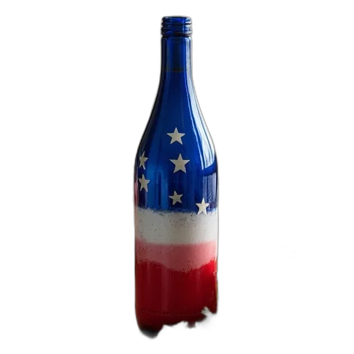 bottle, weapon, 3d render, patriotic transparent PNG cut-out