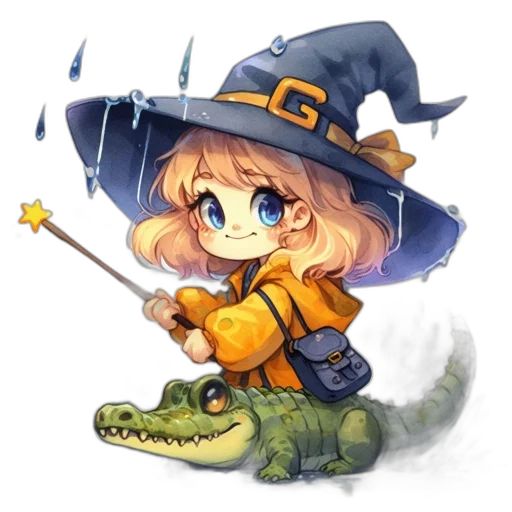 dragon, staff, hat, weapon transparent PNG cut-out