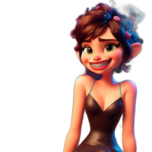 dress, crown, 3d render, concept art transparent PNG cut-out