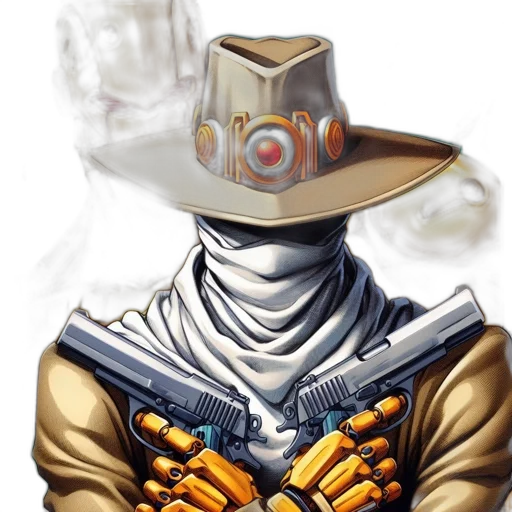 robot, mask, hat, staff transparent PNG cut-out