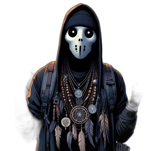 mask, face, jacket, creature transparent PNG cut-out