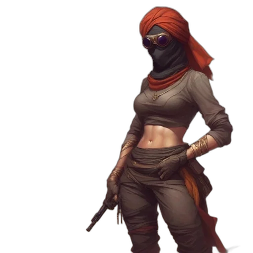 weapon, mask, staff, jacket transparent PNG cut-out