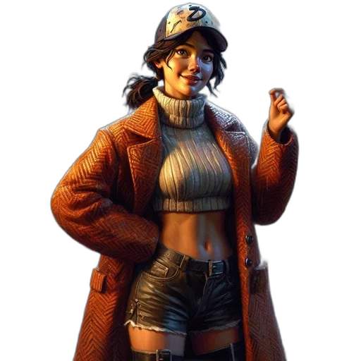 jacket, staff, concept art, cyberpunk transparent PNG cut-out