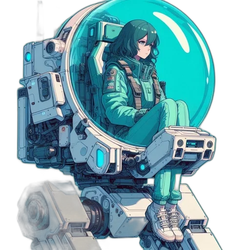 robot, jacket, weapon, car transparent PNG cut-out