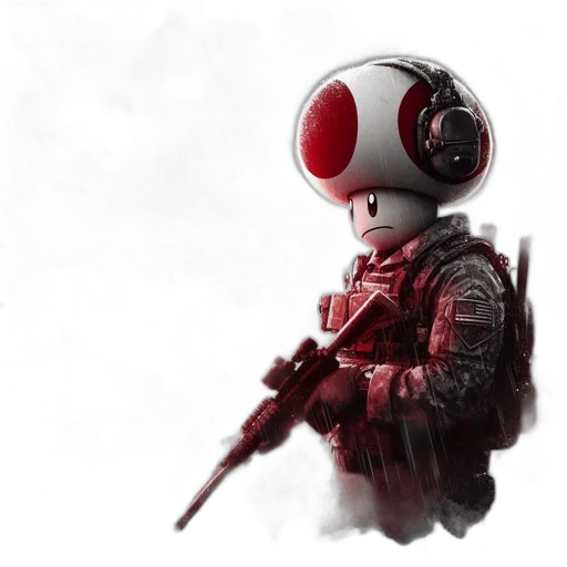 robot, weapon, mask, jacket transparent PNG cut-out